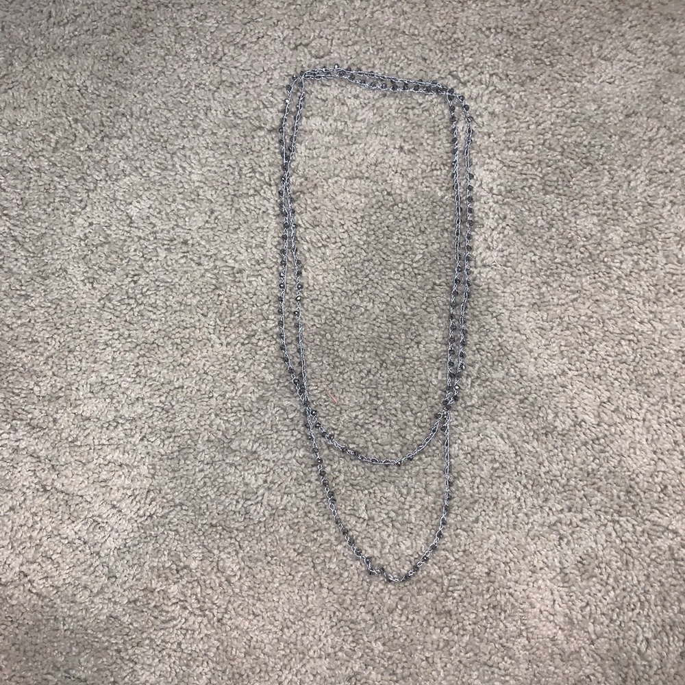 Silver beaded necklace